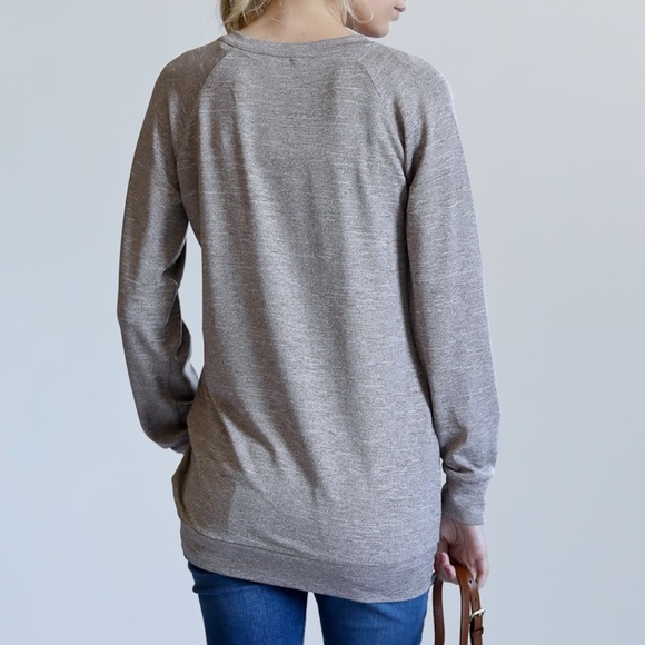 SOLD OUT❕Taupe Long Sleeve Tunic - Picture 3 of 5